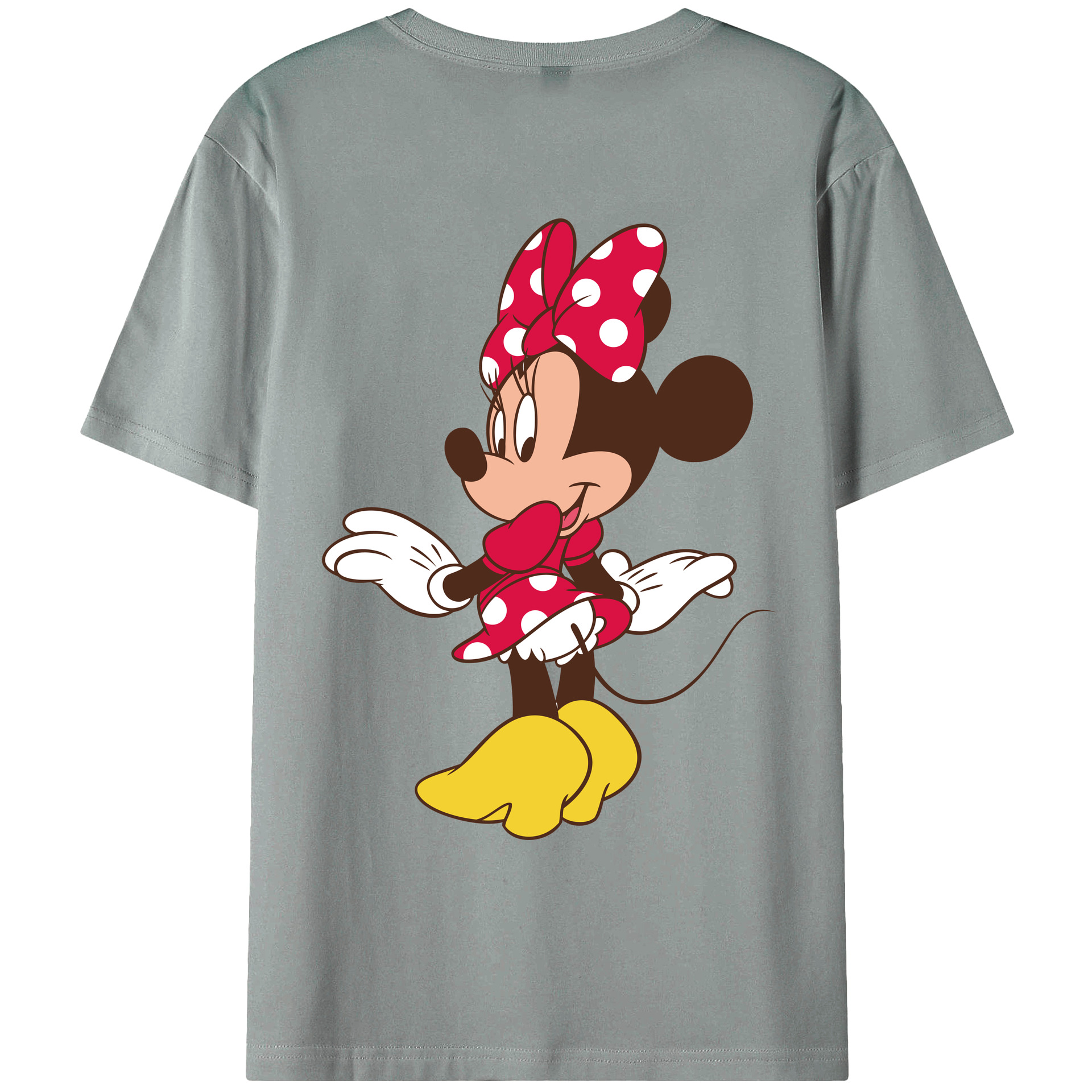 ミッキーマウス Mickey Mouse 綿100％ メンズ半袖Tシャツ（バックプリント） 通気性